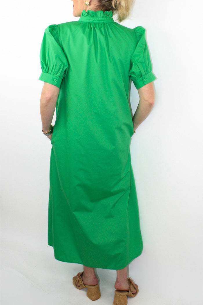 Ruffles Puff Sleeve Maxi Dress