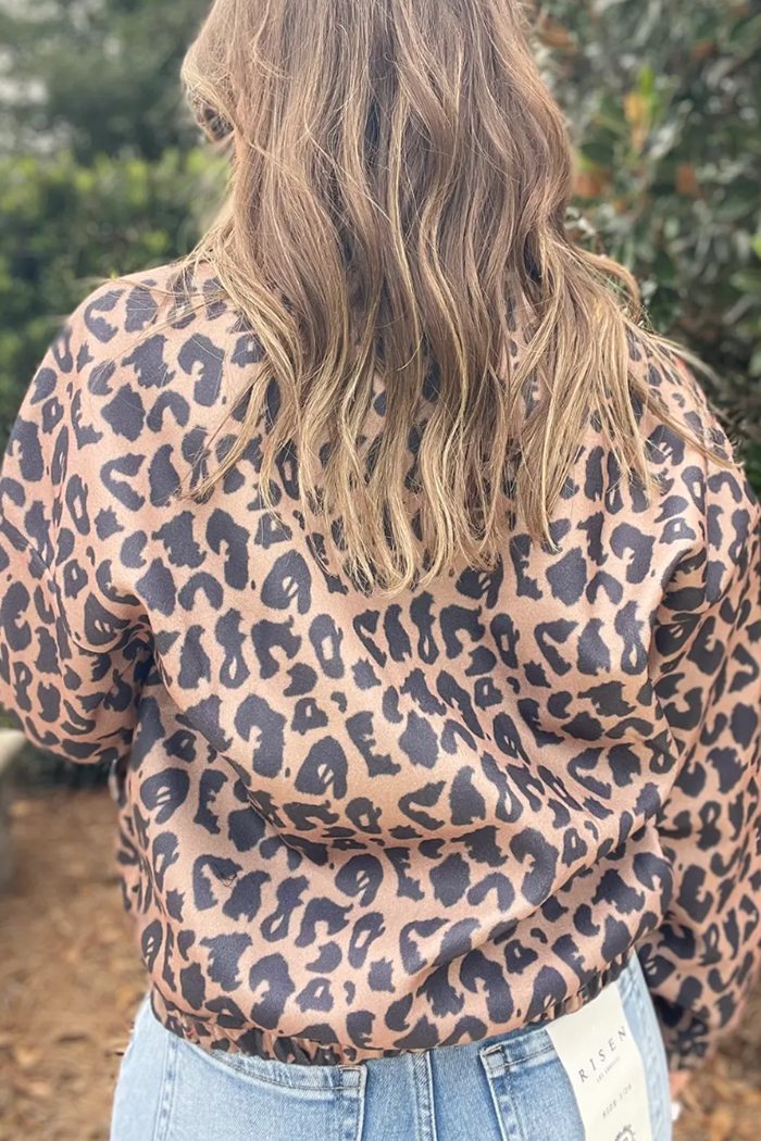 Casual Leopard Button Up Jacket