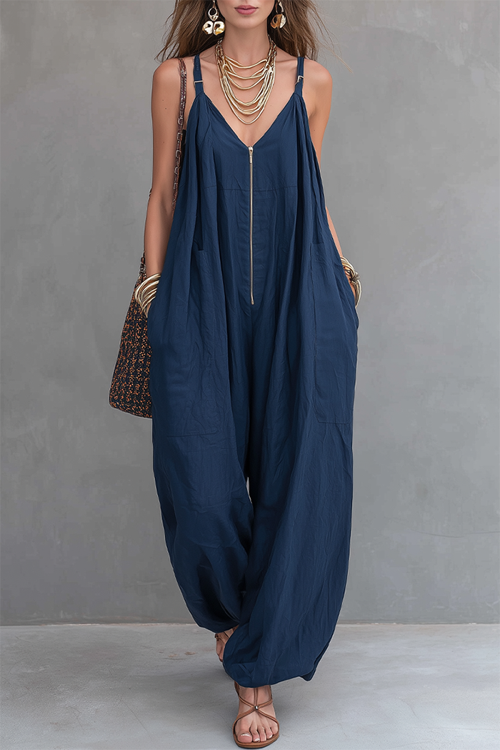 Zipper Wide Leg Jumpsuit