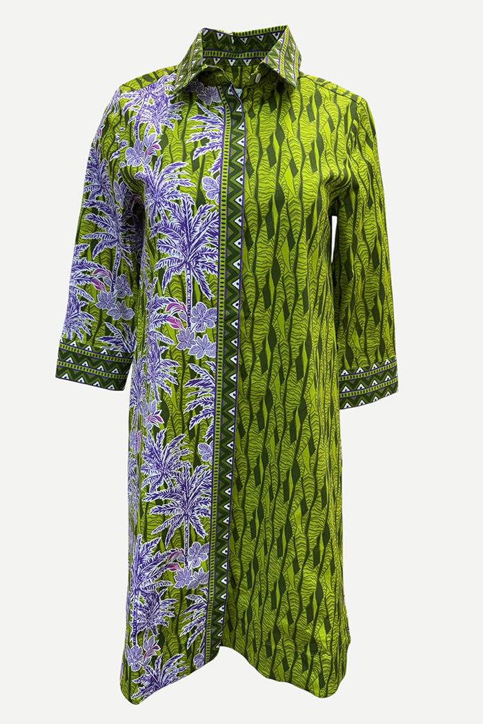 Print 3/4 Sleeve Midi Dress