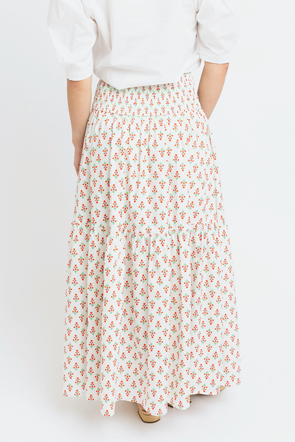 Digital Floral Smocked Waistband Skirt