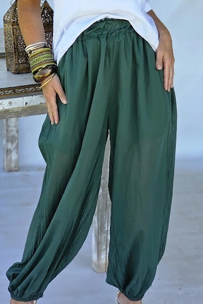 V Neck Tee Harem Pants Set