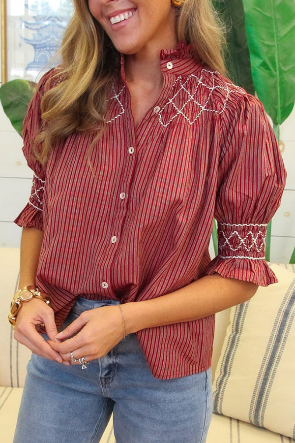 Casual Ruffles Sleeve Top