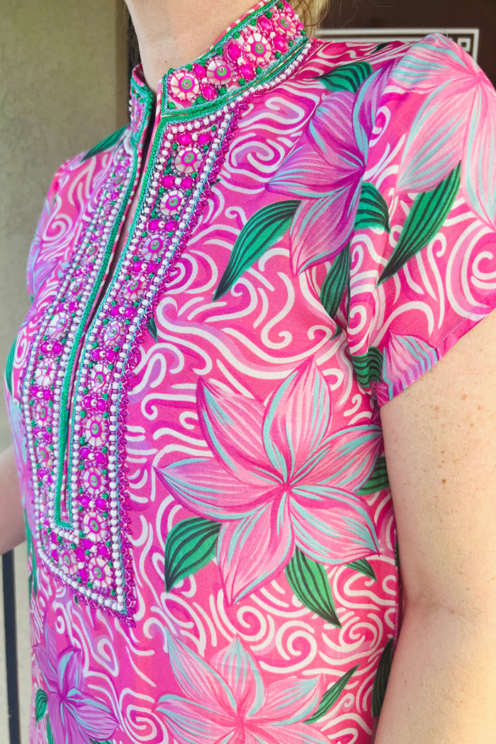 Side Slit Cap Sleeve Caftan