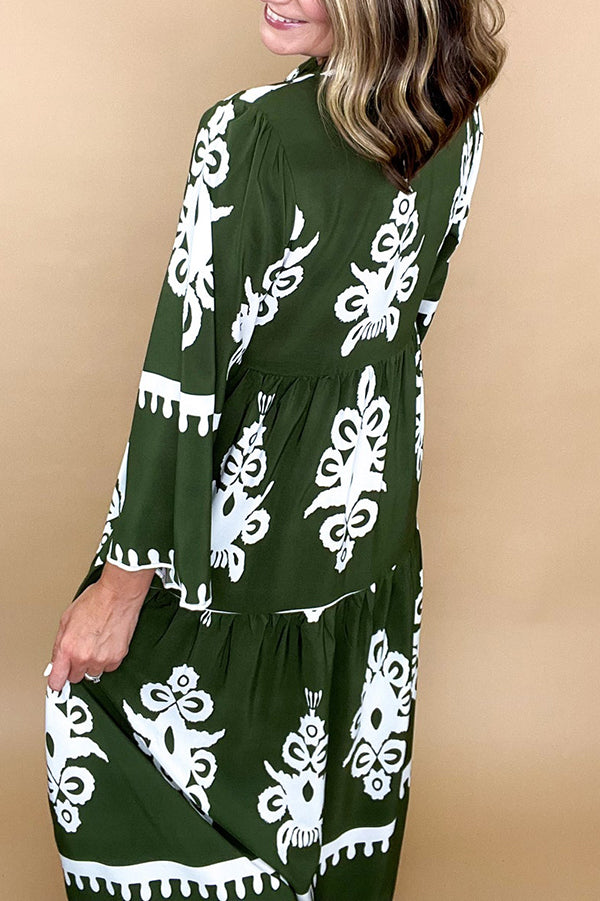 Retro Pattern Pocket Dress