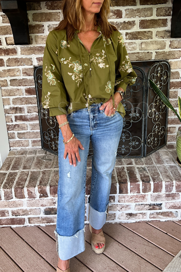 Casual Tie Floral Top