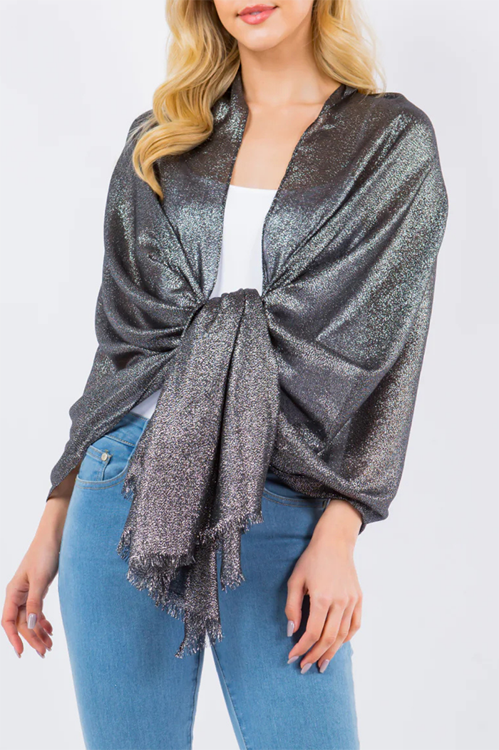 Elegant Shimmer Metallic Shawl