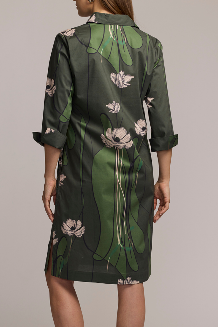 3/4 Sleeve Poppy Print Dress