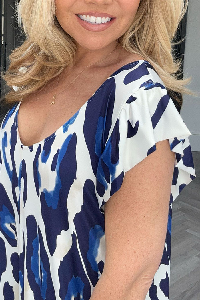 Animal Print Wide Leg Jumpsuit