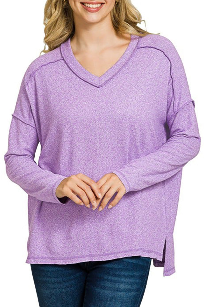 Exposed Seam High-Low Top