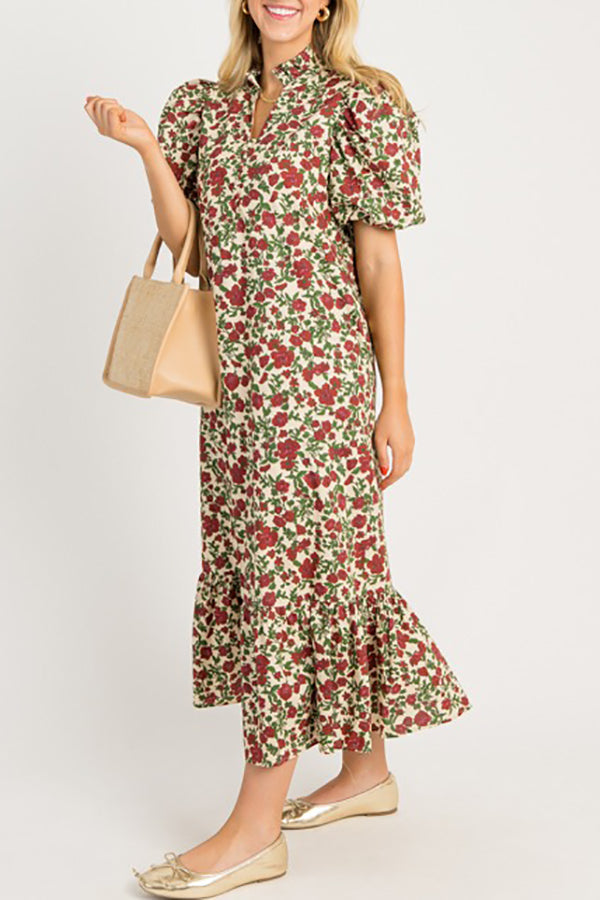 Floral Ruffles Maxi Dress