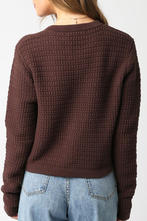 Casual Golden Button Knit Cardigan