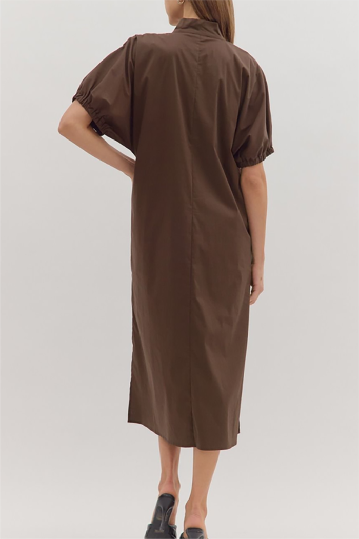 Casual V-Neck Midi Dress