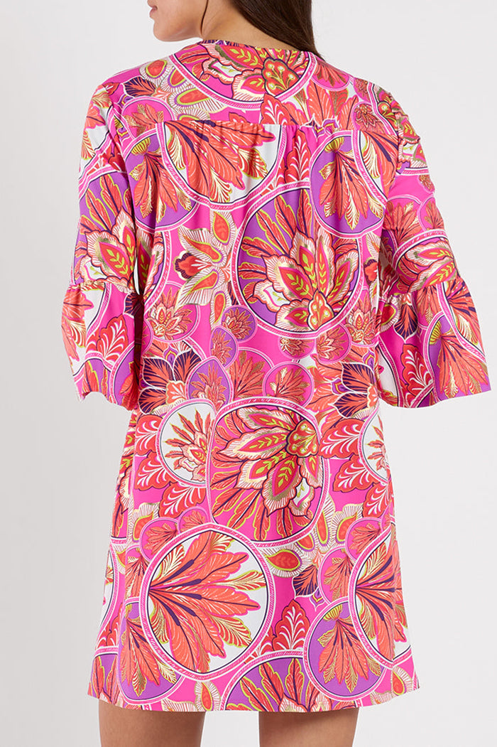 Floral Flutter Sleeve Pocket Dress