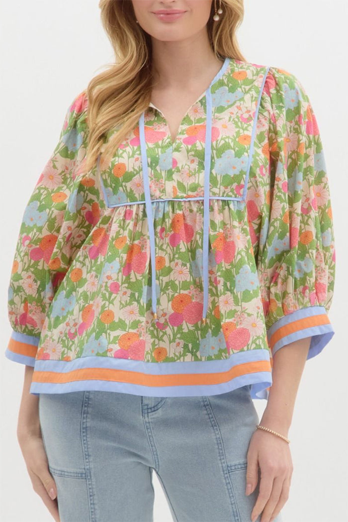 Wildflower Fields 3/4 Sleeve Top