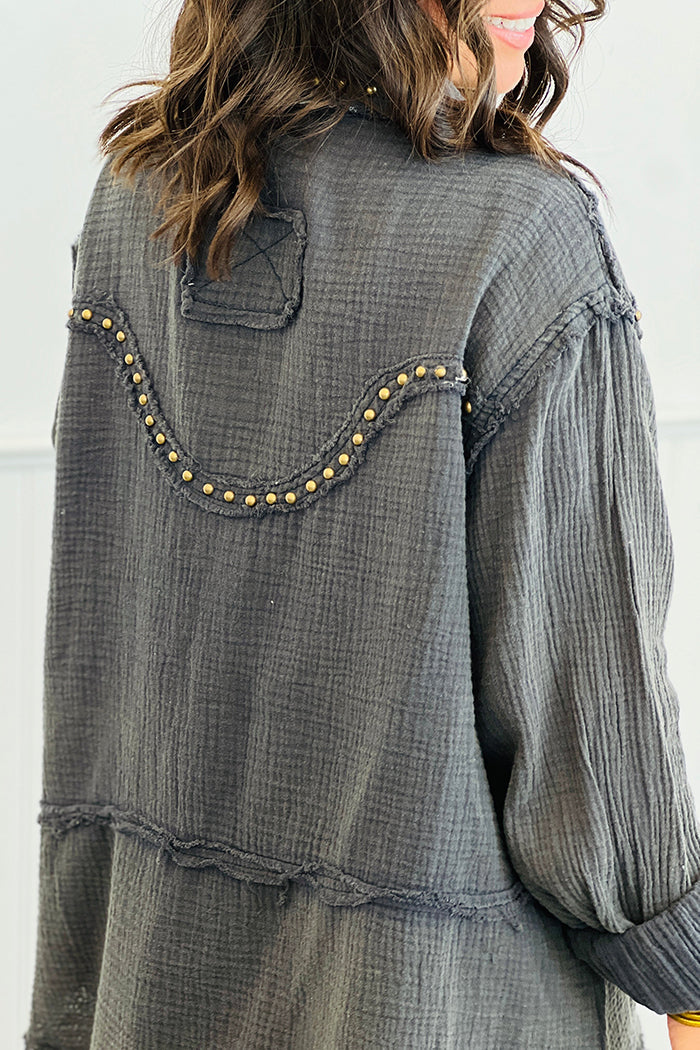 Casual Rivet decoration Shirt