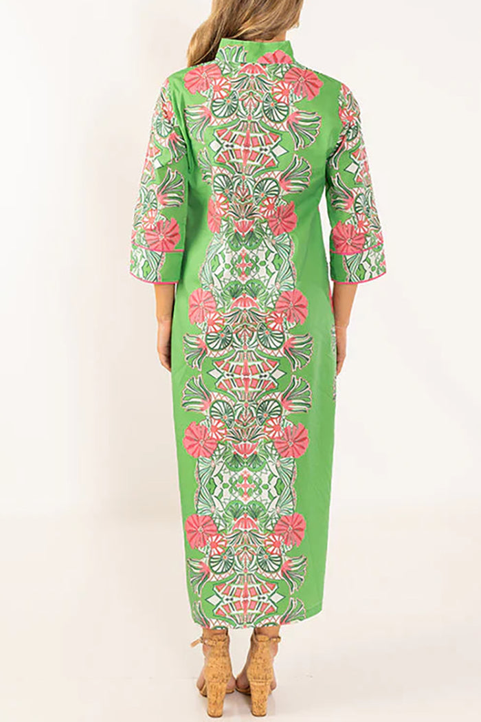 3/4 Sleeve Floral Pocket Maxi Dress