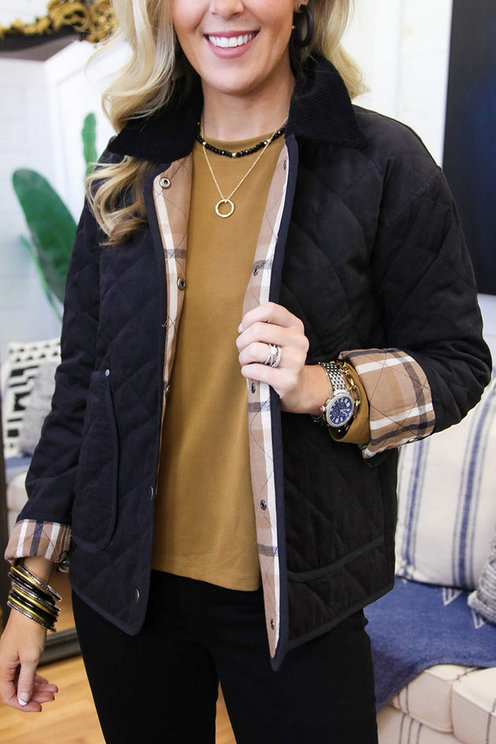 Contrast Quilted Pocket Jacket