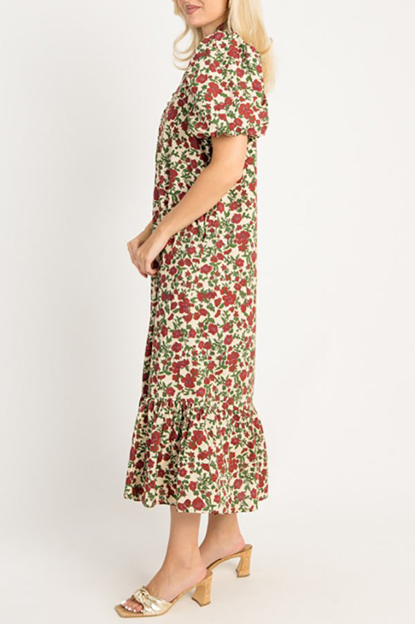 Floral Ruffles Maxi Dress