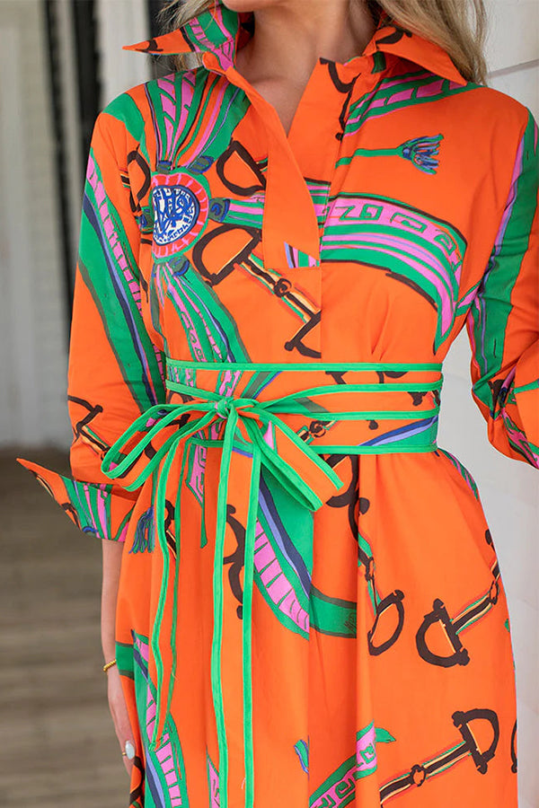 Color Blocked Belt Dress