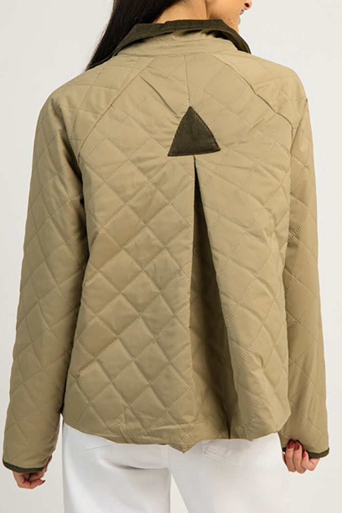 Buttoned Pocket Quilted Jacket