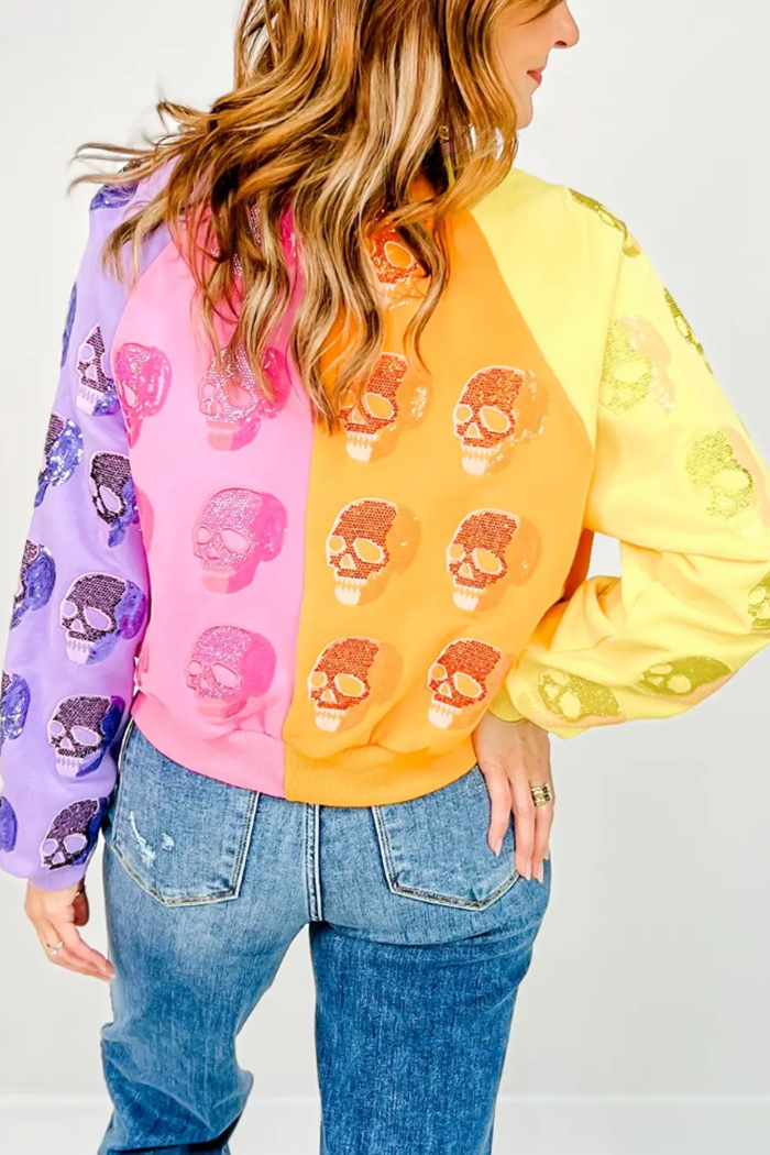 Casual Skull Sequined Top
