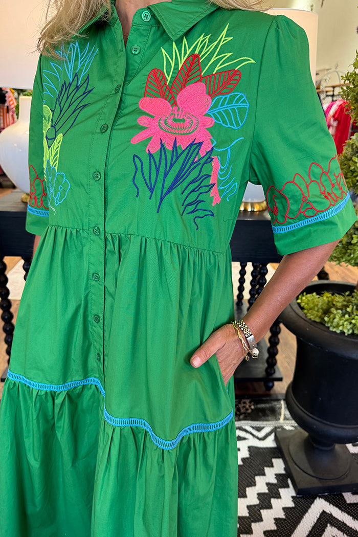 Floral Button Pocket Maxi Dress