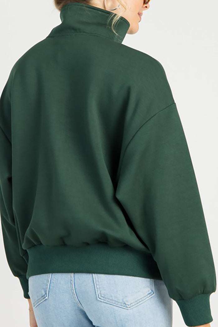 Solid Color Quarter Zip Pullover