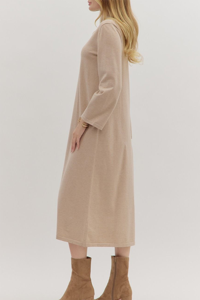 Mock Neck Maxi Sweater Dress