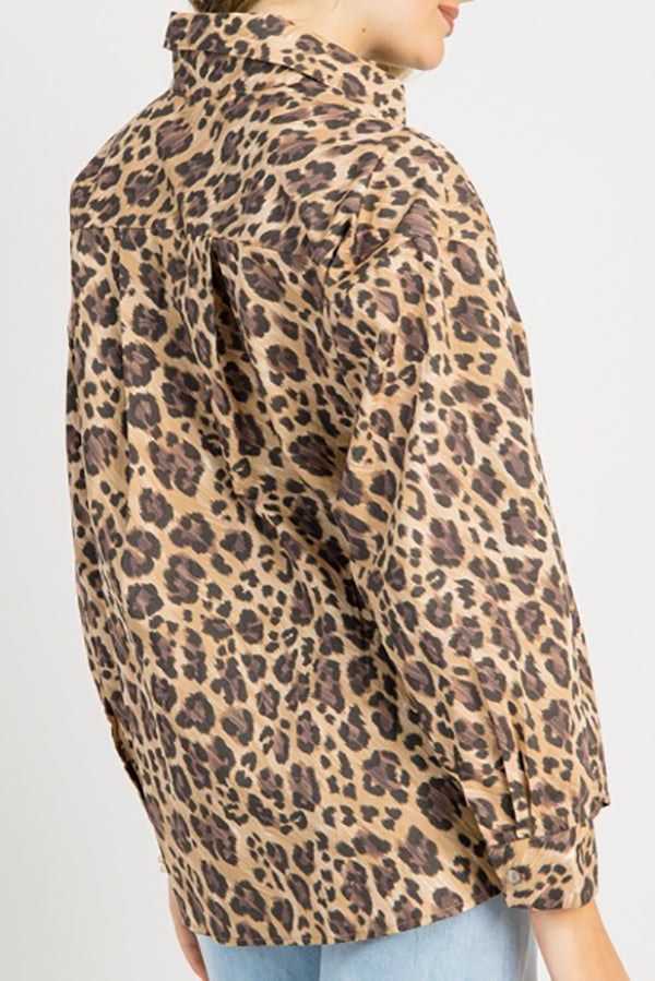 Leopard Button Down Top