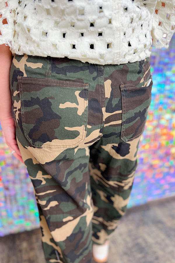 Casual Wide Leg Camouflage Pants