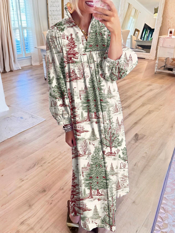 Tree Pattern Maxi Dress