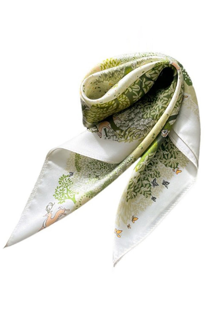 Nature Print Scarf With Scarf Ring