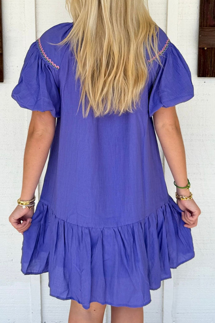 Flowers Flouncy Tiered Hem Dress