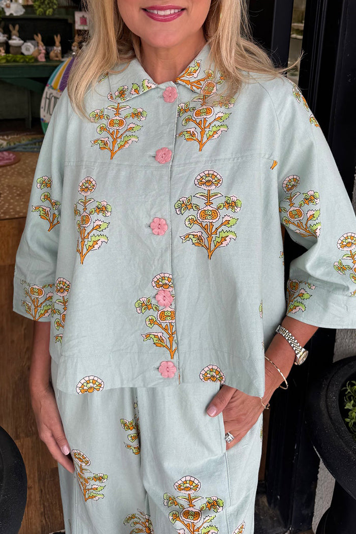 Floral Barrel Pant Two Piece Set