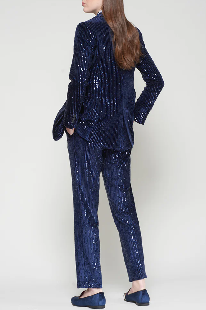 Casual Sequin Stripes Set