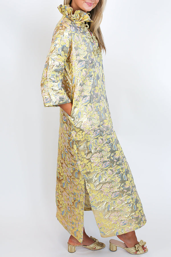 Ruffle Collar Vintage Glam Design Dress