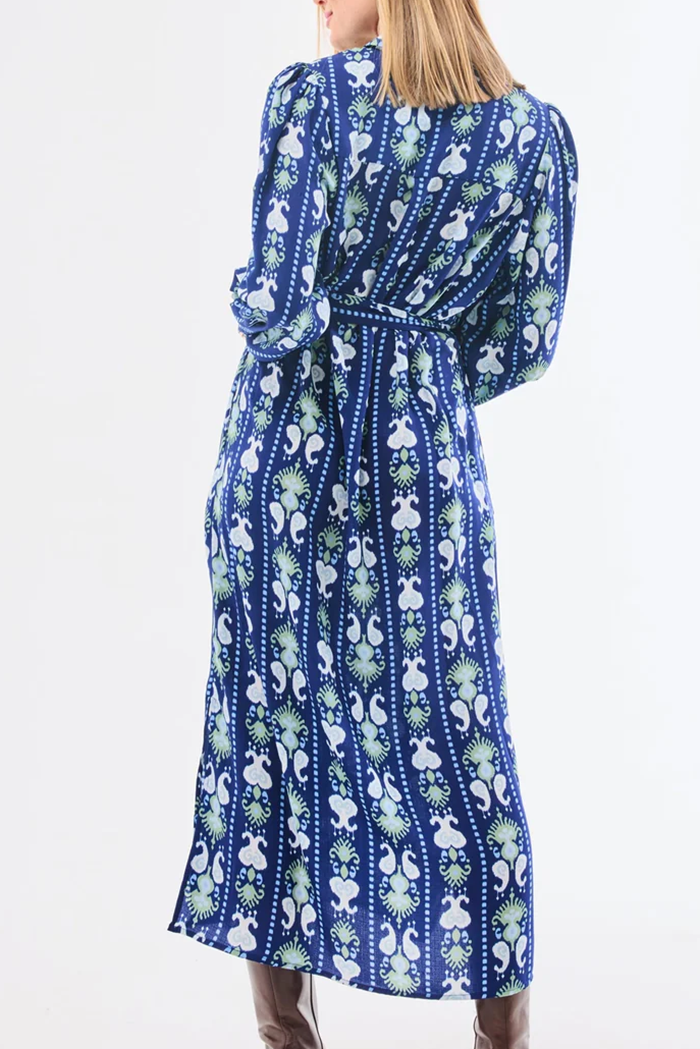 Casual Bold Printed Belt Dress