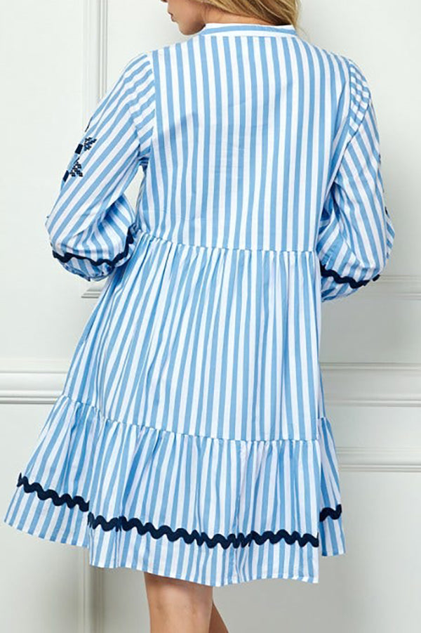 Trim Detail Stripe Dress