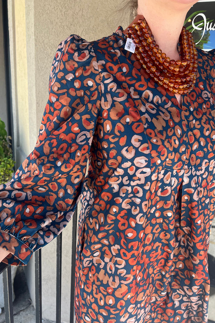 Fall Leopard Corduroy Dress