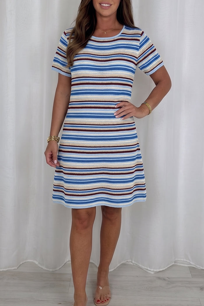 Horizontal Striped Knit Dress