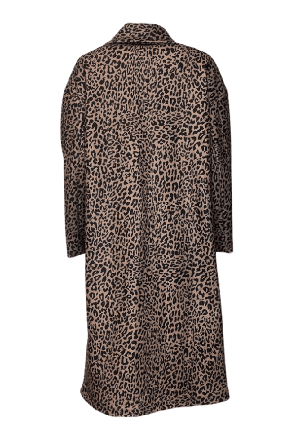 Casual Leopard Pocket Coat