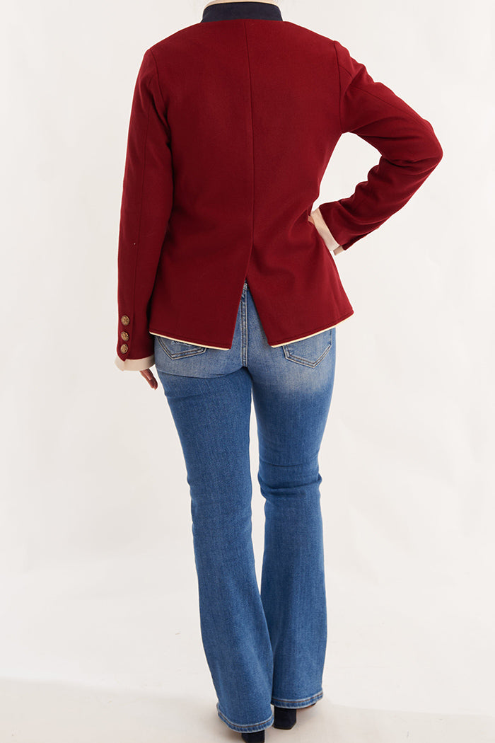 Stand Collar Woolen Jacket