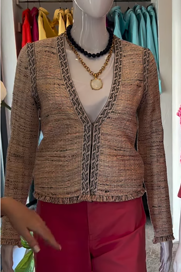 Scotch Embellished Tweed Blazer Jacket
