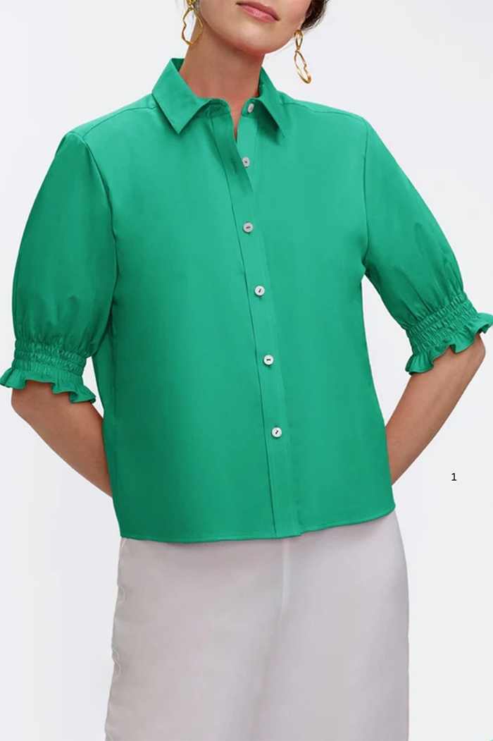 Ruffle Cuff Puff Sleeve Top