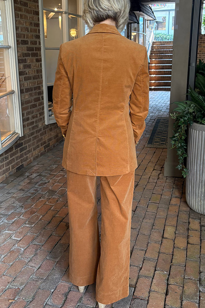 Casual Solid Color Corduroy Set
