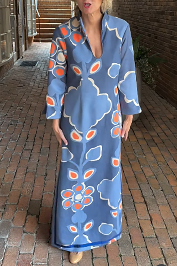 Side Slit Floral Maxi Dress