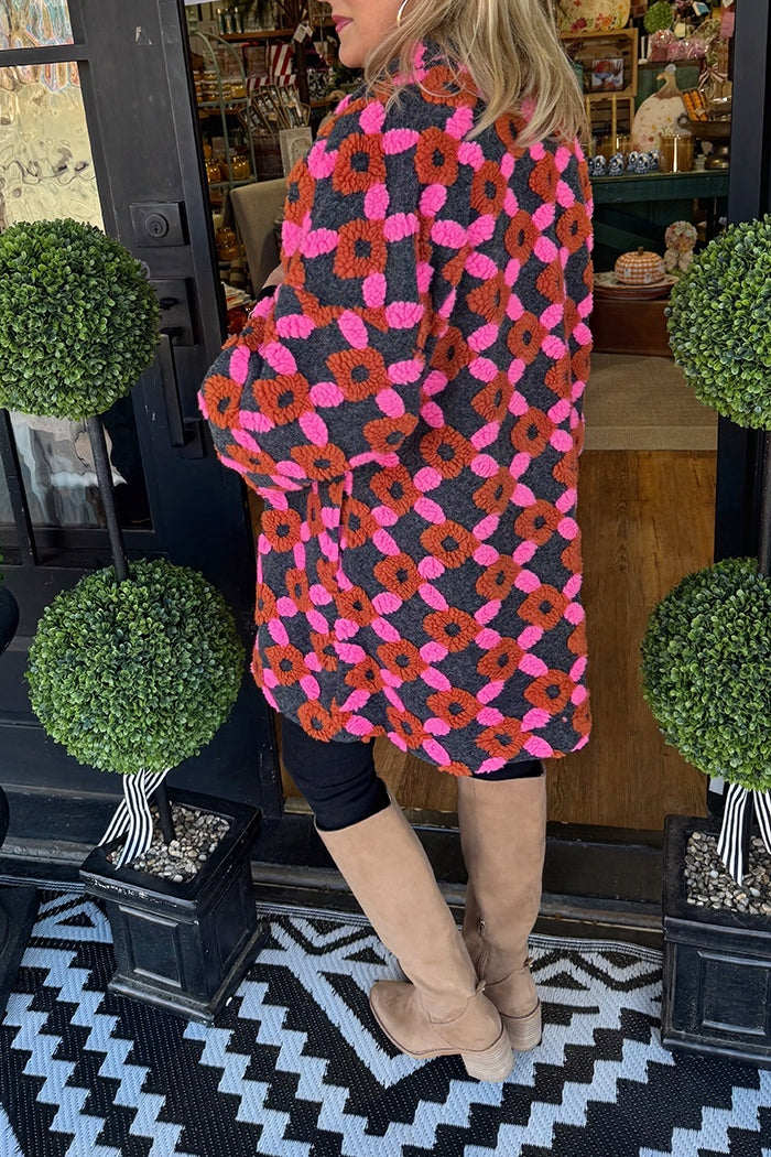 Puff Pattern Pockets Long Jacket