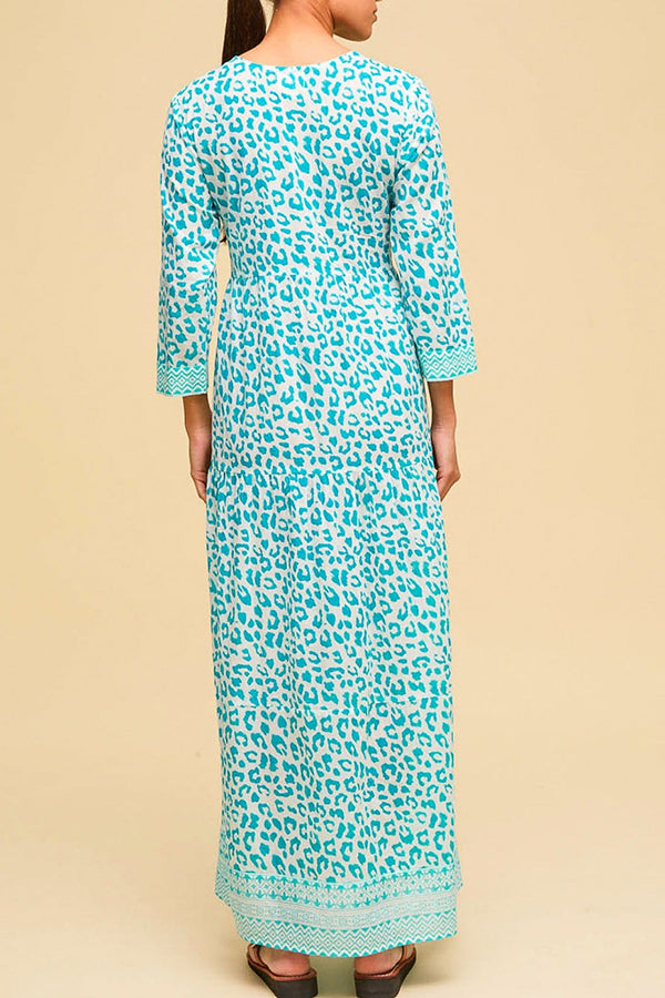 V-Neck Print Maxi Dress