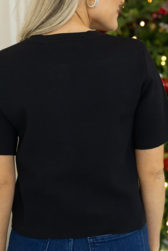 Casual Bejeweled Button Cardigan